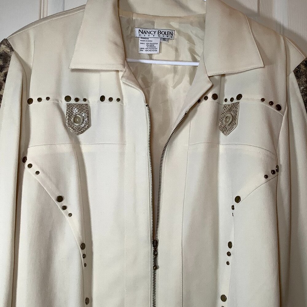 Nancy Bolen City Girl Women Vintage Studded Blazer